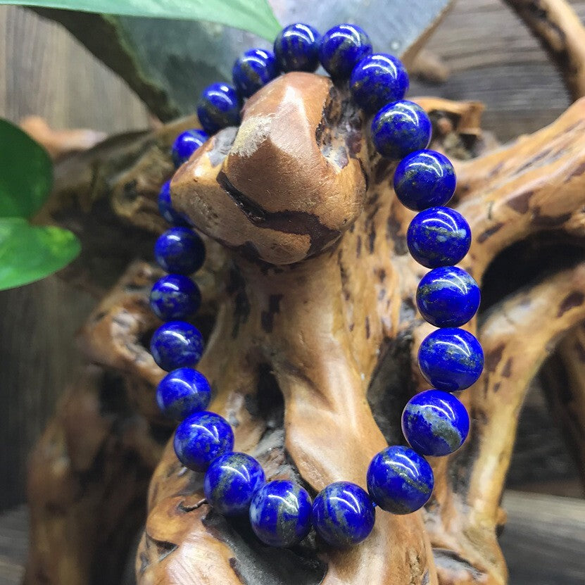 Men's Bracelet Natural Lapis Lazuli 8mm Round Beads Healing Stretch 8IN Bracelet