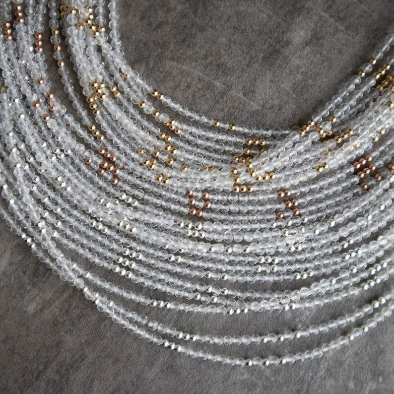 Natural Crystal Clear Quartz Beads Healing Dainty Delicate Women Bracelet Gift