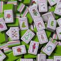Engraved American Mahjong Tiles  set 160 Grinchmas Lime green Mat $40 additional
