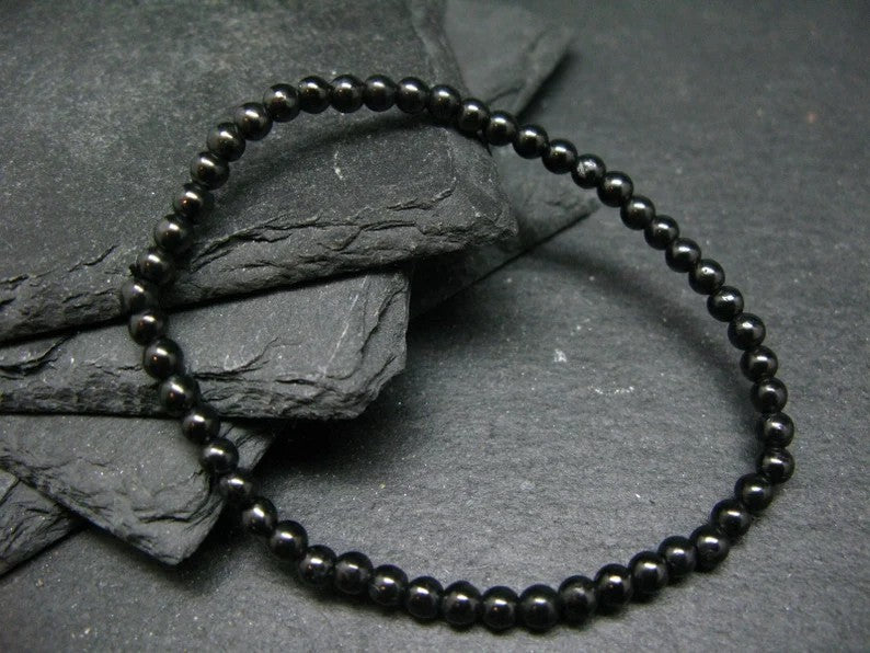 Shungite bracelet 4 mm beads gemstone bracelet Healing EMF Protection Bracelet
