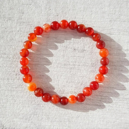 Red Carnelian 8mm Round Beads Healing Calming Gemstone Mala Bracelet Xmas Gift