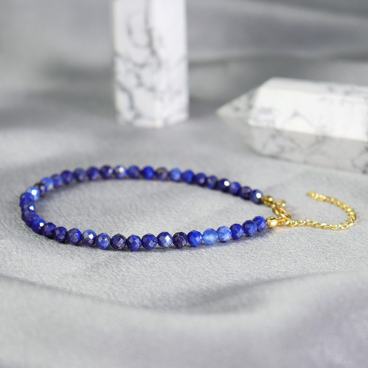Women Blue Friendship Bracelet Crystal Gemstone Healing Protection Bracelet Gift