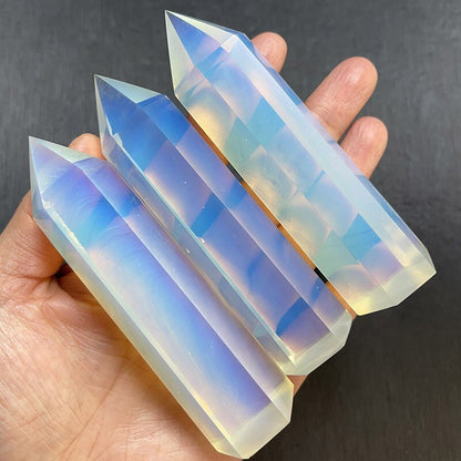 Natural Opal Healing Crystal Tower Point Wands Obelisk Chakra Home Decor Gifts