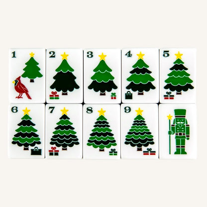 5‑Layer Christmas Themed American Mahjong Set, 160 Acrylic Tiles + Free Bag