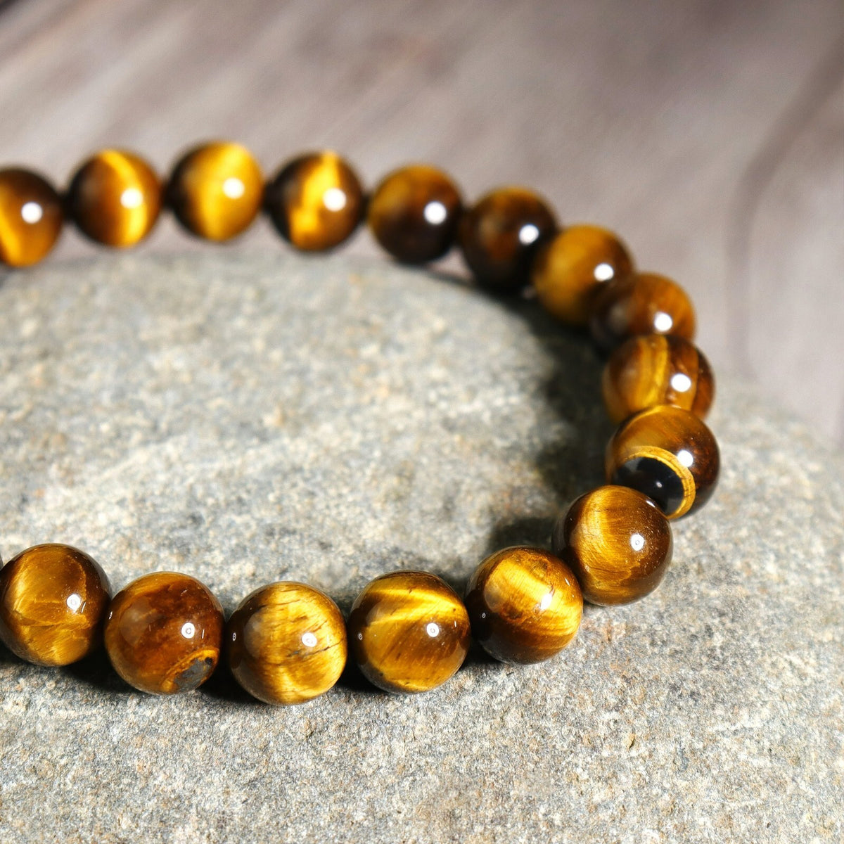 2Pcs Tiger Eye 8mm Beaded Crystal Gemstone Healing Stretch Women Men Bracelet