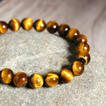 2Pcs Tiger Eye 8mm Beaded Crystal Gemstone Healing Stretch Women Men Bracelet