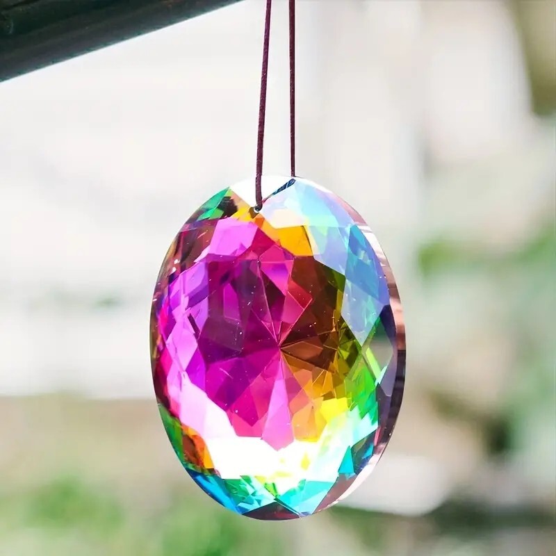3D Suncatcher Round Pendant Crystal Shine Maker Window Hanging Prism Decor Gifts