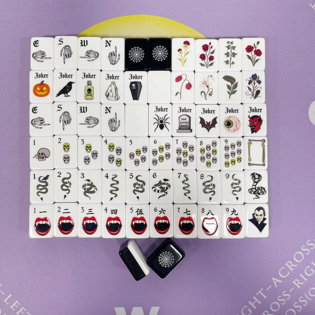 Engraved American Mahjong Tiles  set ,160 Halloween set