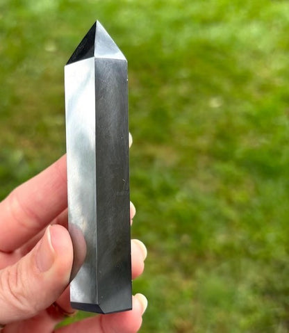 Hematite Crystal Gemstone Tower Obelisk Wand Witch Tower Mineral Rock Specimen