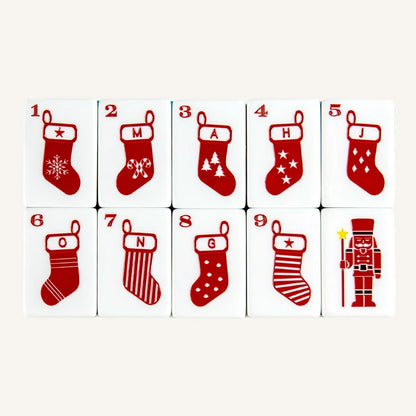 5‑Layer Christmas Themed American Mahjong Set, 160 Acrylic Tiles + Free Bag
