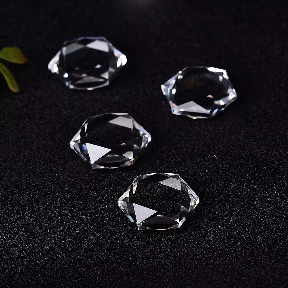 Clear Quartz Crystal Hexagram Pendant Healing Stress Relief Amulet Necklace Gift