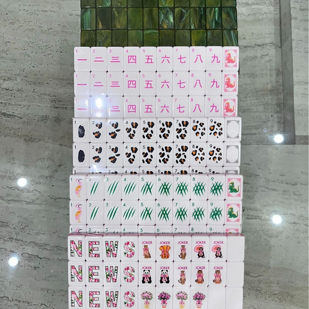 Engraved American Mahjong Tiles set 160 4 layered Wild One panda