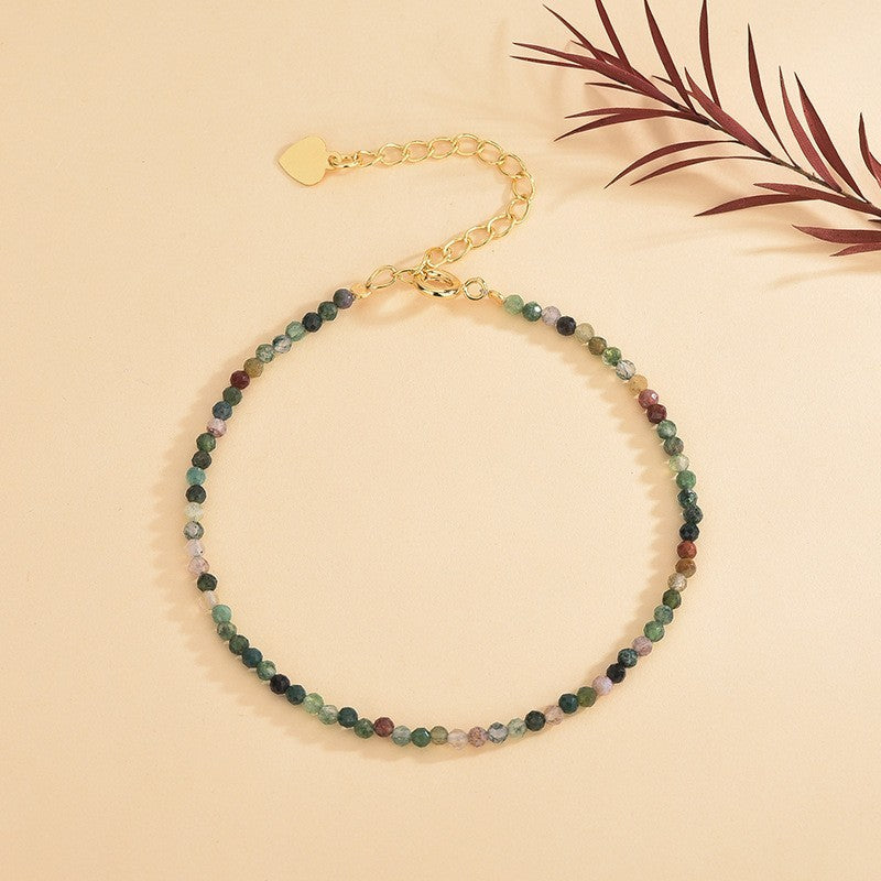 Natural Ocean Jasper Bead Healing Inner Peace Dainty Women Crystal Bracelet Gift