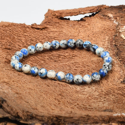 K2 Azurite Stone 8MM Round Bead Healing Protection Balance Stretch Bracelet Gift
