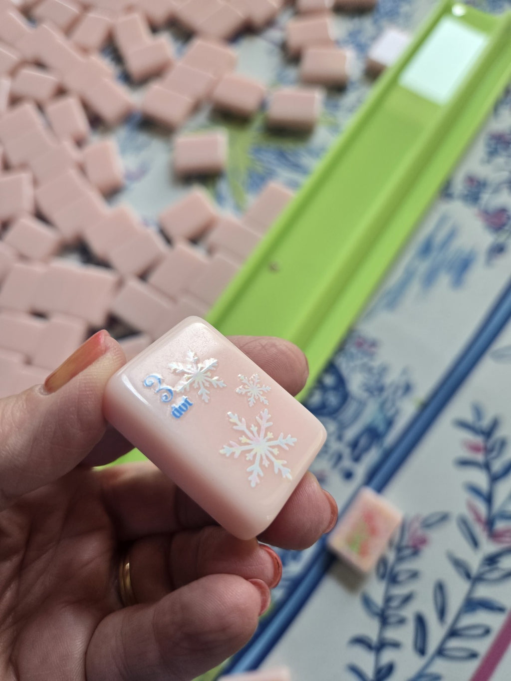 Embossed American Mahjong Tiles  set 160 tiles lux pink ballet Christmas