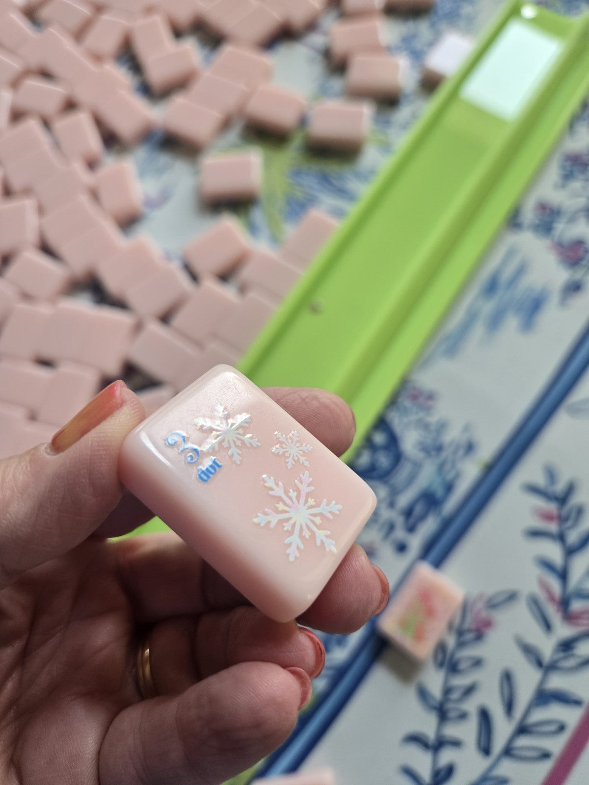 Embossed American Mahjong Tiles  set 160 tiles lux pink ballet Christmas
