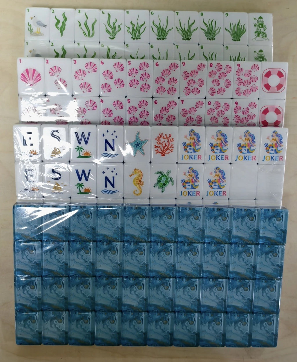 American mahjong 160 Tiles Engraved Ocean Theme 1.26*0.9*063 inches