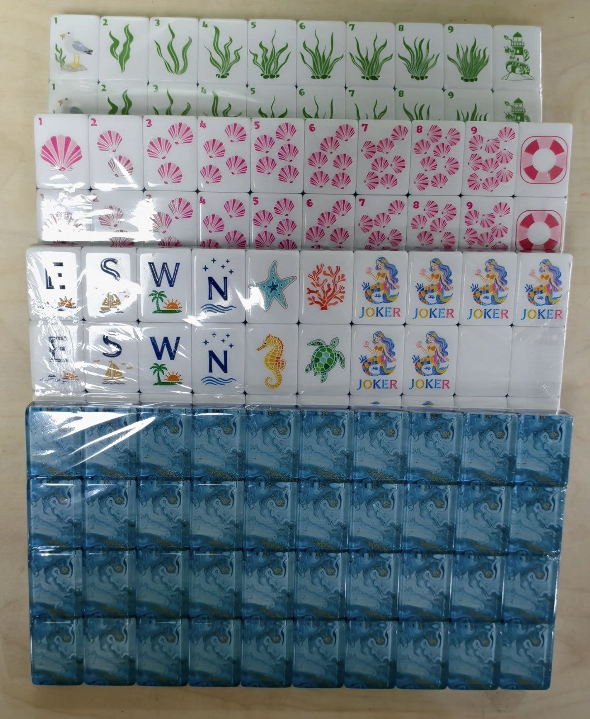 American mahjong 160 Tiles Engraved Ocean Theme 1.26*0.9*063 inches