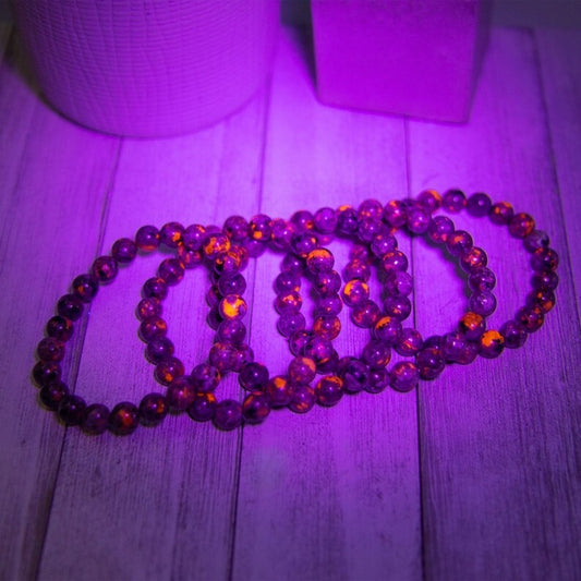 5pcs Yooperlite 8mm Beads UV Reactive Fluorescent Glowing Healing Bracelets SET