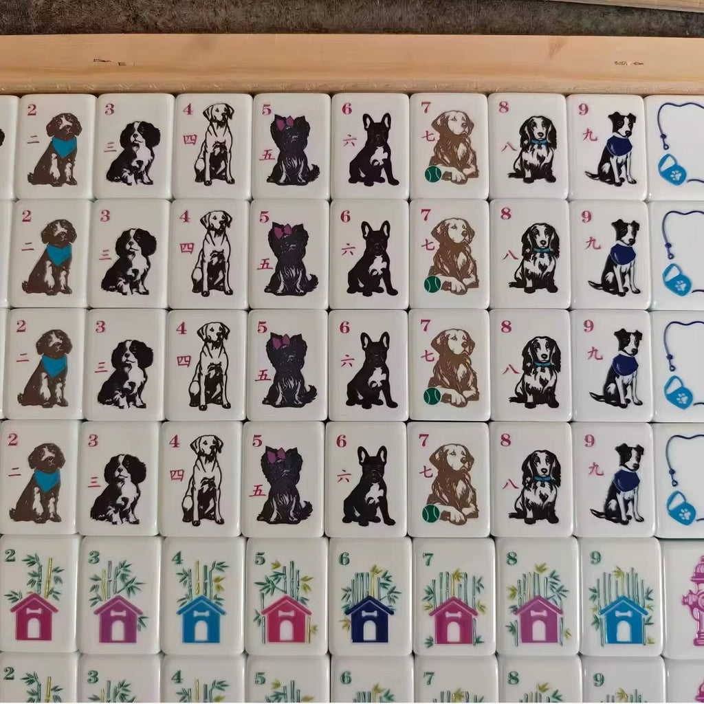 Engraved American Mahjong Tiles  set ,160 Best in dog show .