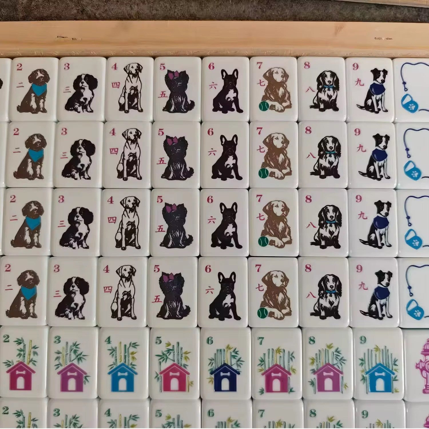 Engraved American Mahjong Tiles  set ,160 Best in dog show .