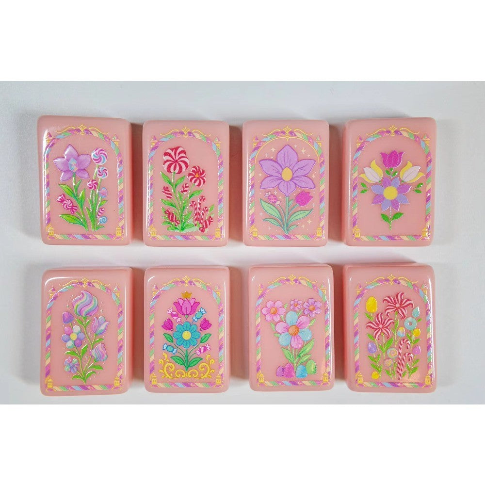 Embossed American Mahjong Tiles  set 160 tiles lux pink ballet Christmas