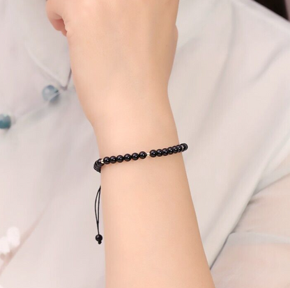 Obsidian 4mm Beads Healing Reiki Protection Talisman Women Dainty Bracelet Gifts