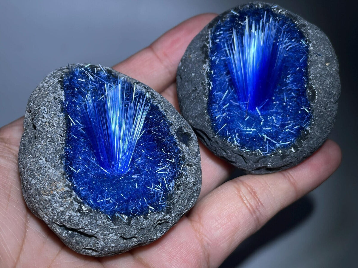 50-80G Meteorite Specimen Quartz Crystal Goethite Blue Copper Ore Decor Gift