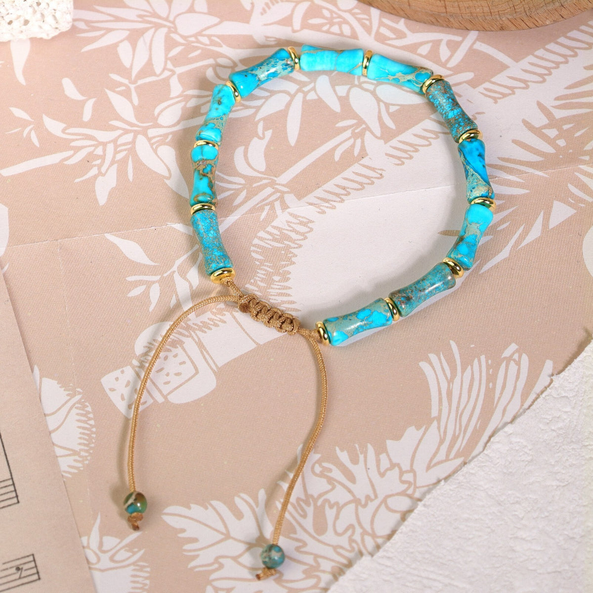 Handmade 4mm Turquoise Beads Tibetan Healing Reiki Dainty Women Girls Bracelet