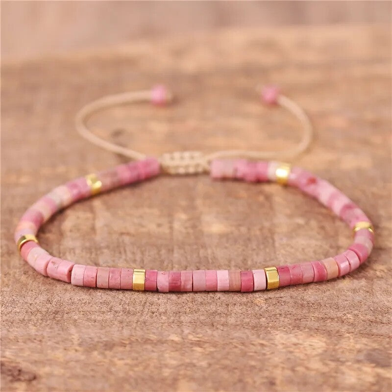 Minimalist Dainty Crystal Assorted Natural Gemstone Beads Healing Reiki Bracelet