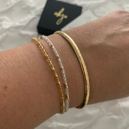 Natural Crystal Clear Quartz Beads Healing Dainty Delicate Women Bracelet Gift