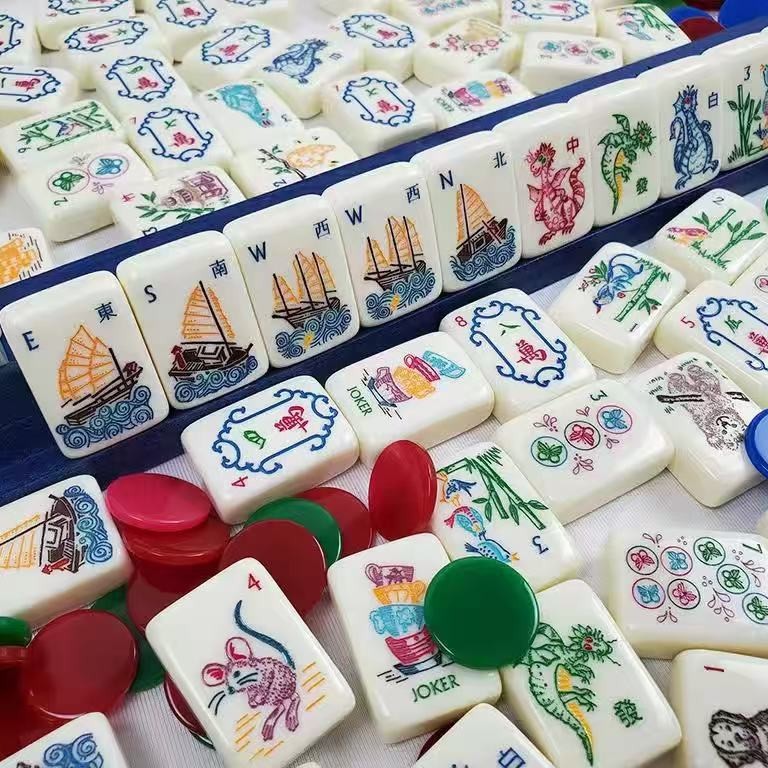Brand New!160 American Mahjong Tiles, Acrylic Mother of Nature Free storage Bag
