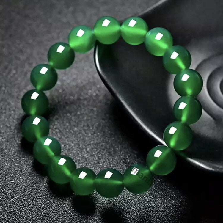 Natural Green Emerald 8mm Round Bead Healing Balance Women Stretch Bracelet Gift
