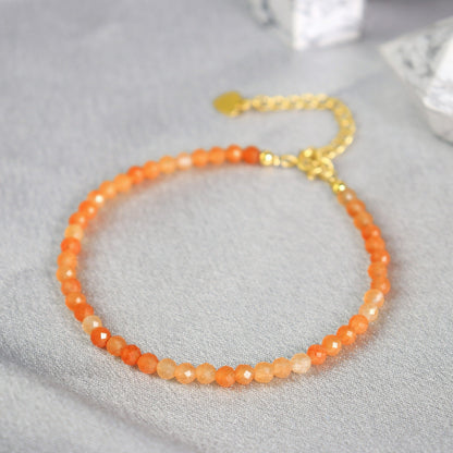 Red Aventurine 3mm Bead Healing Balance Minimalist Women Dainty Bracelet Gifts