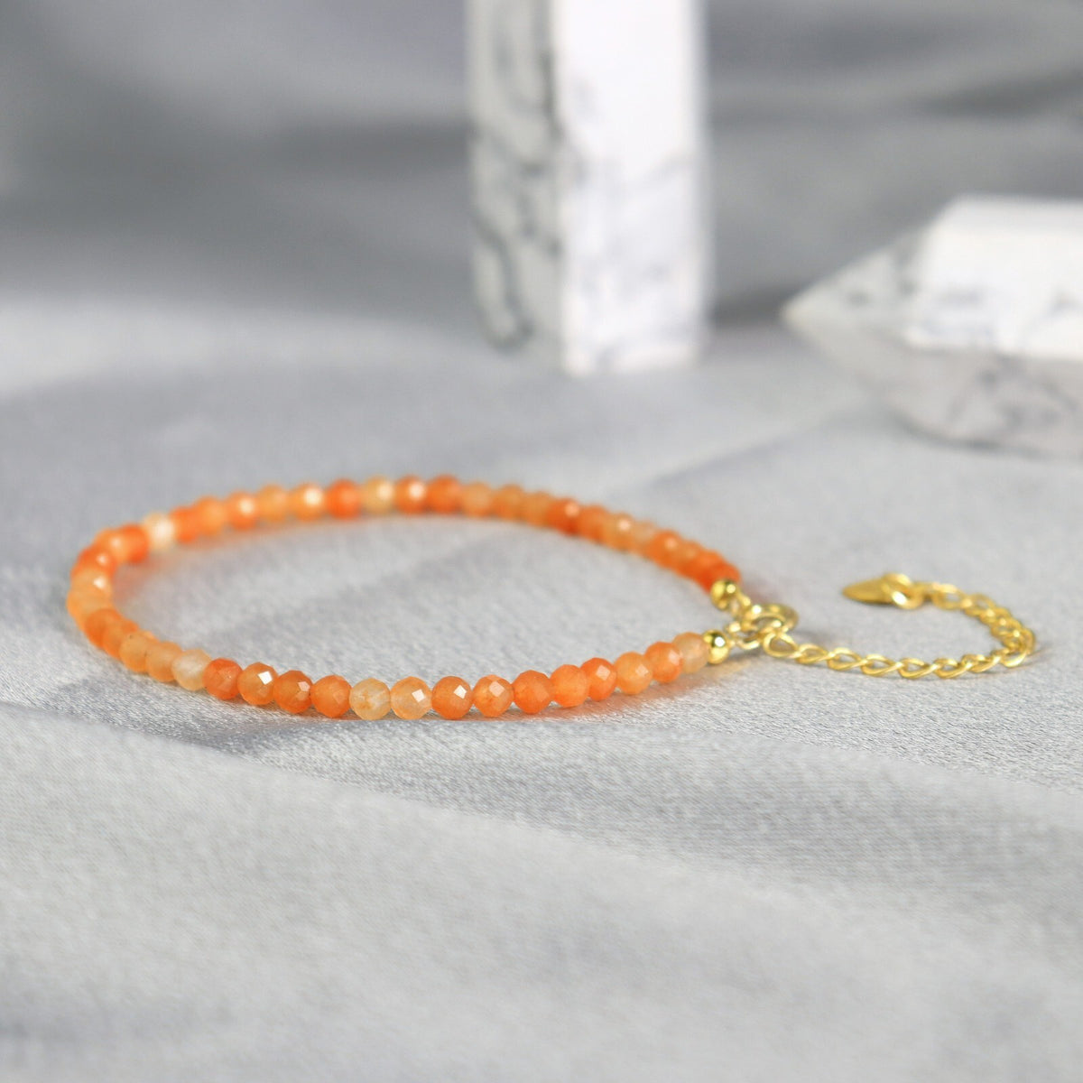 Red Aventurine 3mm Bead Healing Balance Minimalist Women Dainty Bracelet Gifts