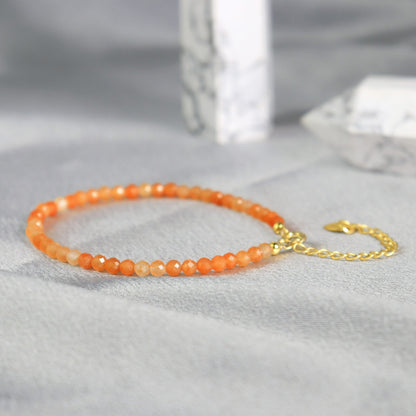 Red Aventurine 3mm Bead Healing Balance Minimalist Women Dainty Bracelet Gifts