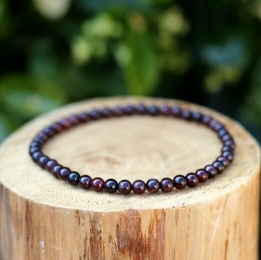 Premium Garnet 5mm Round Bead Healing Reiki Balance Women Stone Bracelet Gift