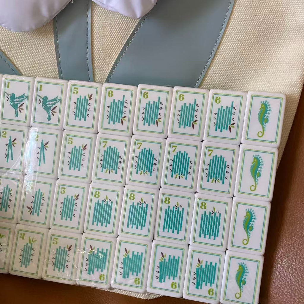 Engraved American Mahjong Tiles  set ,160 Aqua Pearl Coast tiles watch video