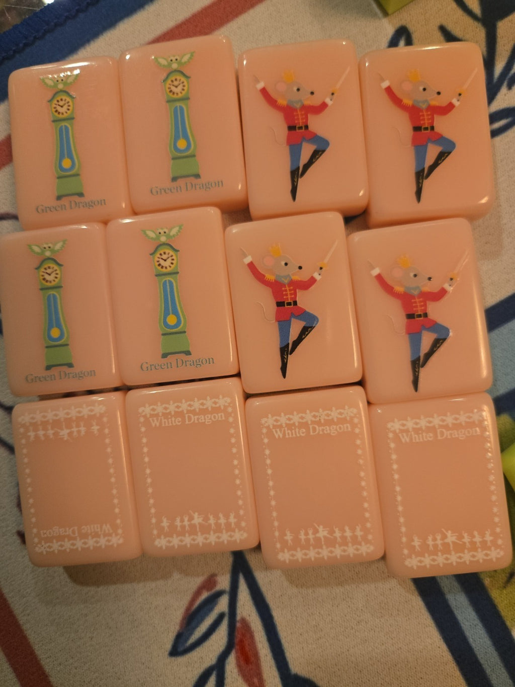 Embossed American Mahjong Tiles  set 160 tiles lux pink ballet Christmas