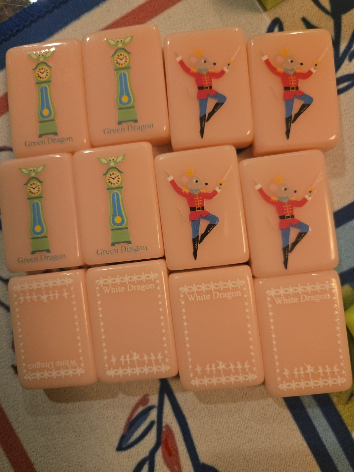 Embossed American Mahjong Tiles  set 160 tiles lux pink ballet Christmas