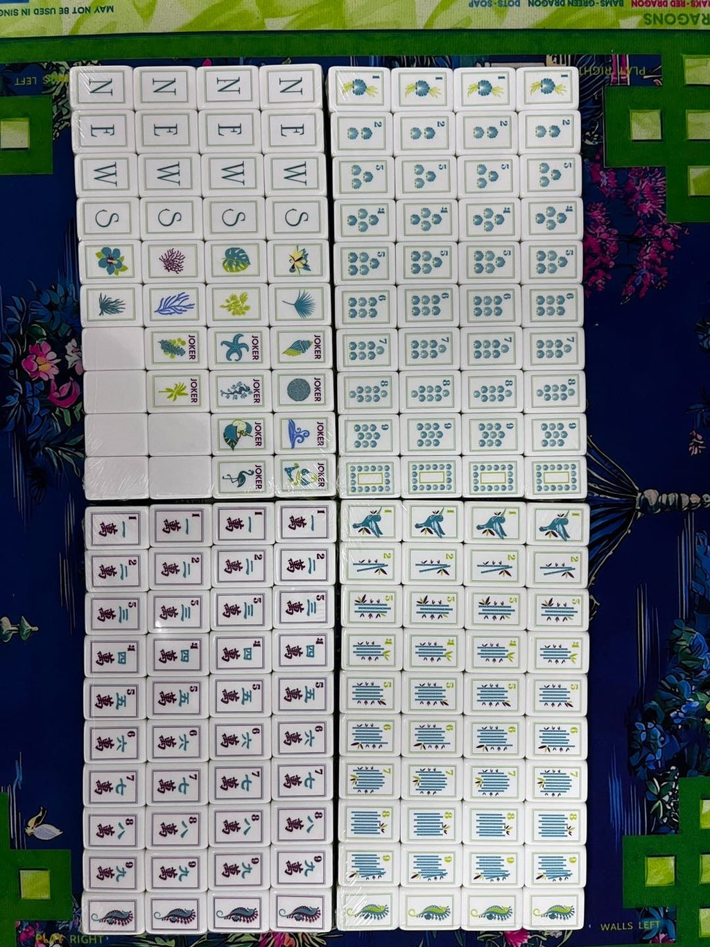 Engraved American Mahjong Tiles  set ,160 Aqua Pearl Coast tiles watch video