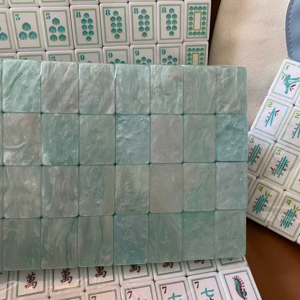 Engraved American Mahjong Tiles  set ,160 Aqua Pearl Coast tiles watch video