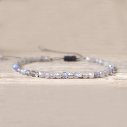 Labradorite Gemstone Beads Healing Reiki Dainty Minimalist Women Bracelet Gifts