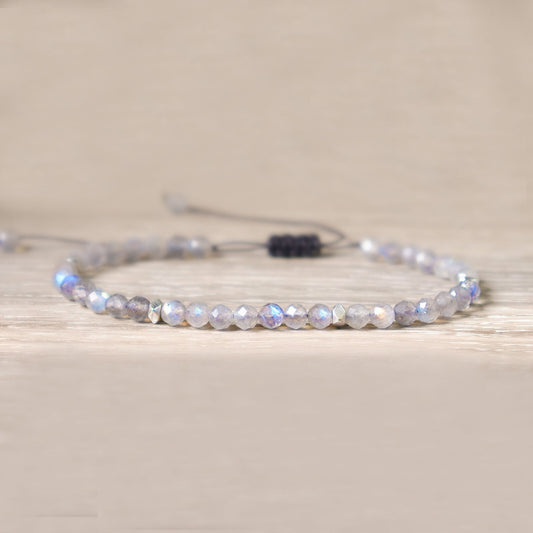 Labradorite Gemstone Beads Healing Reiki Dainty Minimalist Women Bracelet Gifts