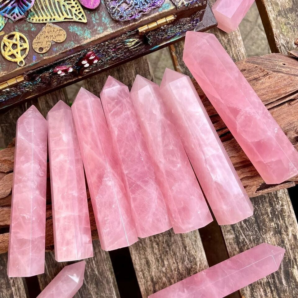Wholesale Lot 1 Lb Natural Rose Quartz Obelisk Tower Point Crystal Natural