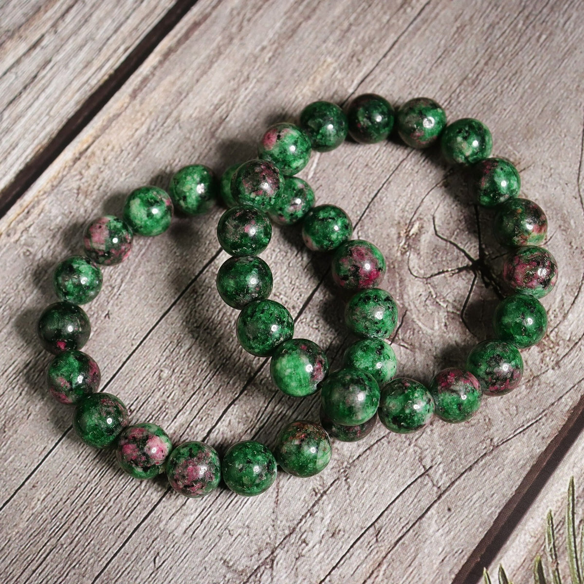 Natural Gemstone Ruby in Zoisite 8mm Beaded Healing Chakra Yoga Bracelet Gift