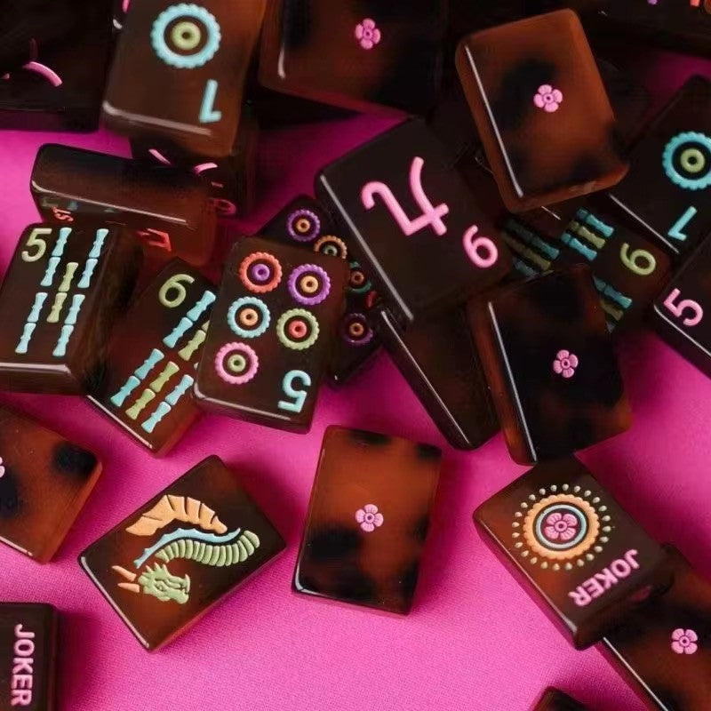 American mahjong 160 Tiles Engraved tortoise shell joy series