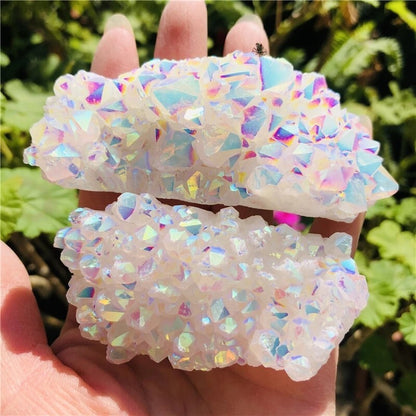 Angel Aura Quartz Crystal Cluster Healing Reiki Home Office Car Decor Ornament