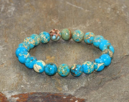 8MM Handmade Turquoise Bead Healing Energy Reiki Chakra Balance Bracelet Gifts