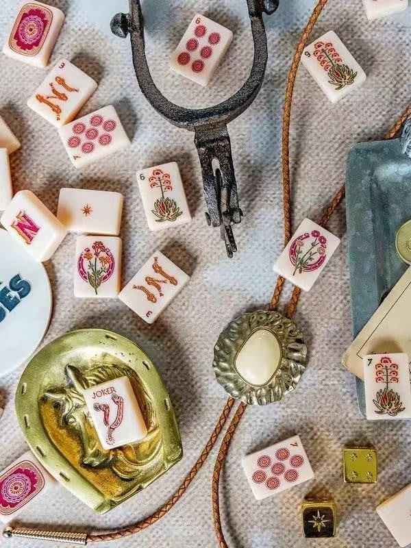Wild Mare Desert Rose Mahjong Tile Set Free shipping